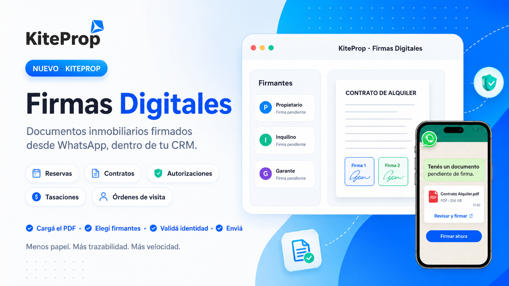 KiteProp Firmas Digitales: documentos inmobiliarios firmados desde WhatsApp